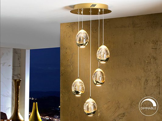 Rocio 5 - Oro - Lámpara colgante - Schuller - PerLighting Tienda de lamparas e iluminación online