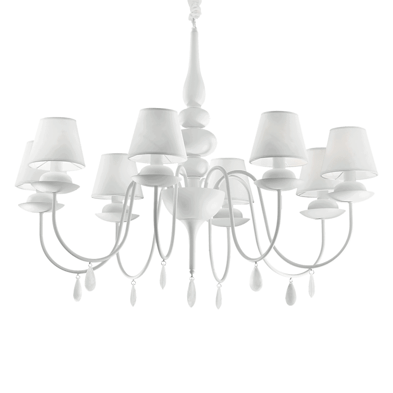BLANCHE - Lámpara colgante 8 Luces - Blanco - Ideal Lux - PerLighting Tienda de lamparas e iluminación online