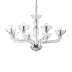 CASANOVA - Lámpara colgante 8 Luces - Transparente - Ideal Lux - PerLighting Tienda de lamparas e iluminación online