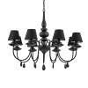 BLANCHE - Lámpara colgante 8 Luces - Negro - Ideal Lux - PerLighting Tienda de lamparas e iluminación online