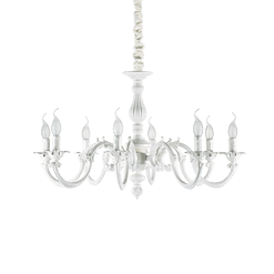 JUSTINE - Lámpara colgante 8 Luces - Blanco - Ideal Lux - PerLighting Tienda de lamparas e iluminación online