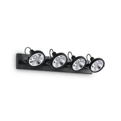 GLIM - Plafón 4 Luces - Negro - Ideal Lux - PerLighting Tienda de lamparas e iluminación online