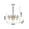 Negresco 10 - Lámpara colgante - Oro - Ideal Lux - PerLighting Tienda de lamparas e iluminación online