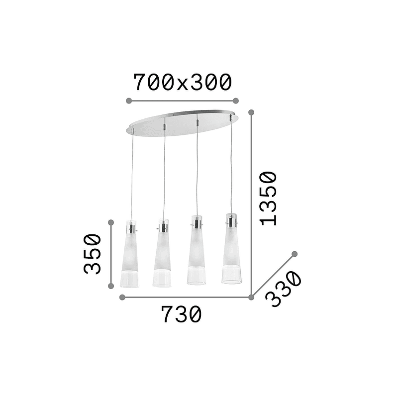 Kuky 4 - Lámpara colgante - Ideal Lux - PerLighting Tienda de lamparas e iluminación online