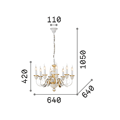 Firenze 8 - Lámpara colgante - Oro - Ideal Lux