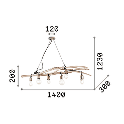 Driftwood 6 - Lámpara colgante - Ideal Lux
