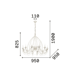 Corte 12 - Lámpara colgante - Blanco - Ideal Lux