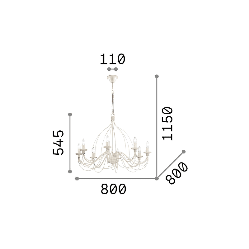 Corte 8 - Lámpara colgante - Blanco - Ideal Lux