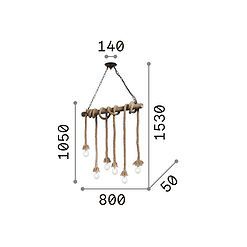 Canapa 6 - Lámpara colgante - Ideal Lux