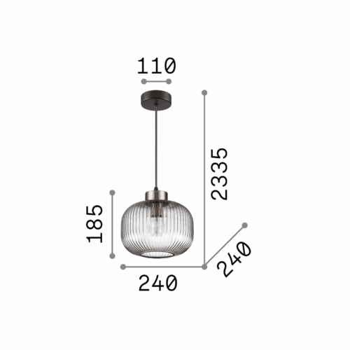 Mint 2 - Lámpara colgante - Ahumado - Ideal Lux - PerLighting Tienda de lamparas e iluminación online
