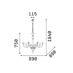Brigitta 8 - Lámpara colgante - Transparente - Ideal Lux