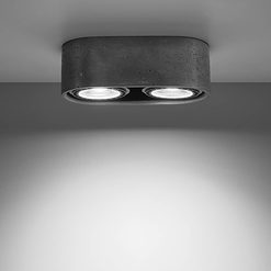 Plafón de techo Basic Cemento (2 luces) - Sollux Lighting - PerLighting Tienda de lamparas e iluminación online