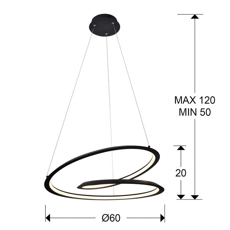 schuller looping lampara colgante negra o60 4